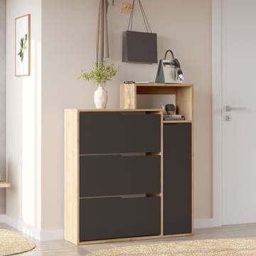 Skoskap Homitis Icono (108 x 130,6 x 30 cm) Eik antrasitt - Eik og antrasitt - Oppbevaring - Skap - Oppbevaringsskap