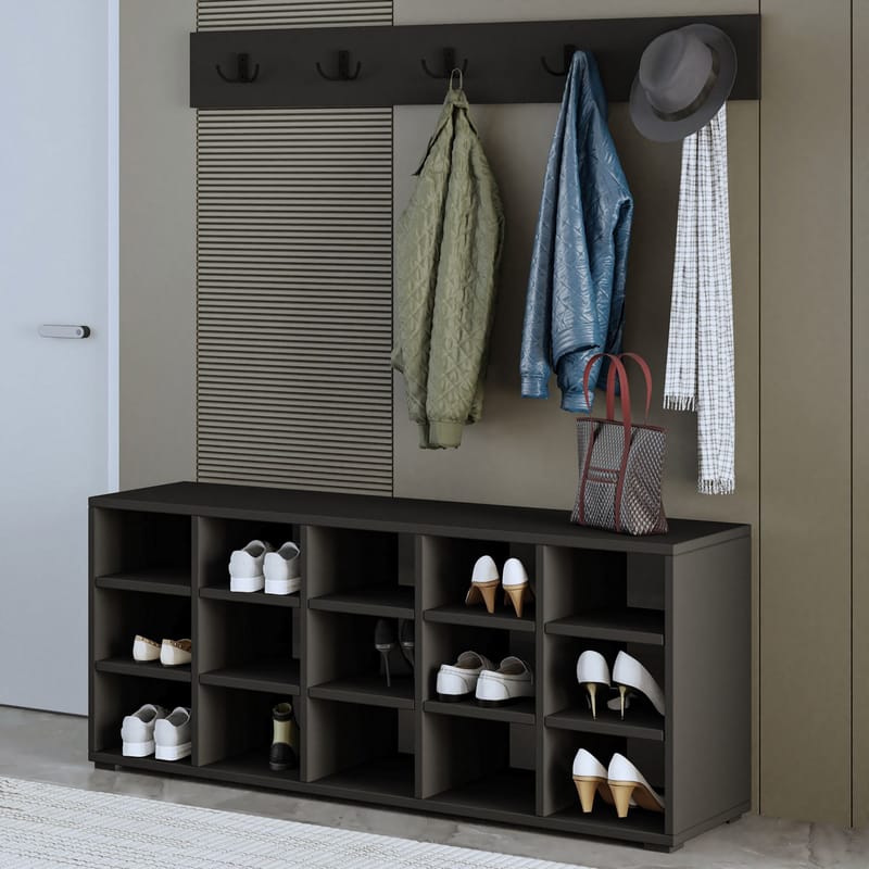 Skoskap Homitis Talu (120 x 51,6 x 29,6 cm) Antrasitt - Oppbevaring - Skap - Oppbevaringsskap