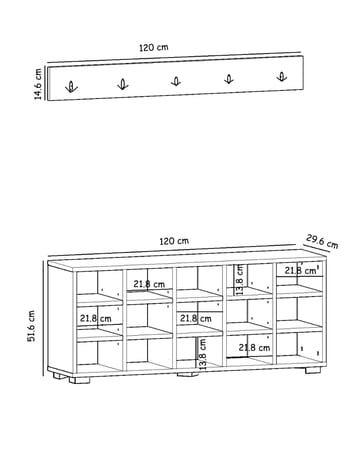 Skoskap Homitis Talu (120 x 51,6 x 29,6 cm) Valnøtt - Oppbevaring - Skap - Oppbevaringsskap