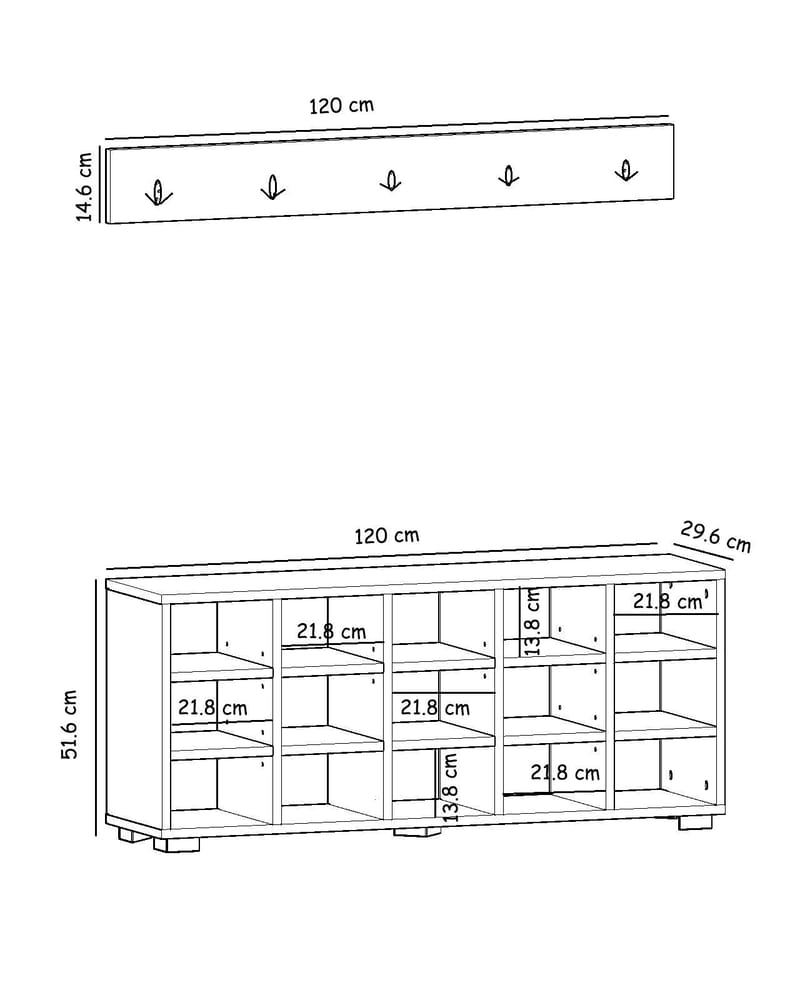 Skoskap Homitis Talu (120 x 51,6 x 29,6 cm) Valnøtt - Oppbevaring - Skap - Oppbevaringsskap