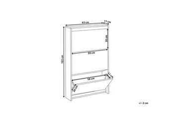 Skoskap Midfield Hvit, Sølv, 63x17x103 cm - Hvit, Sølv, 63x17x103 cm - Oppbevaring - Skap - Oppbevaringsskap