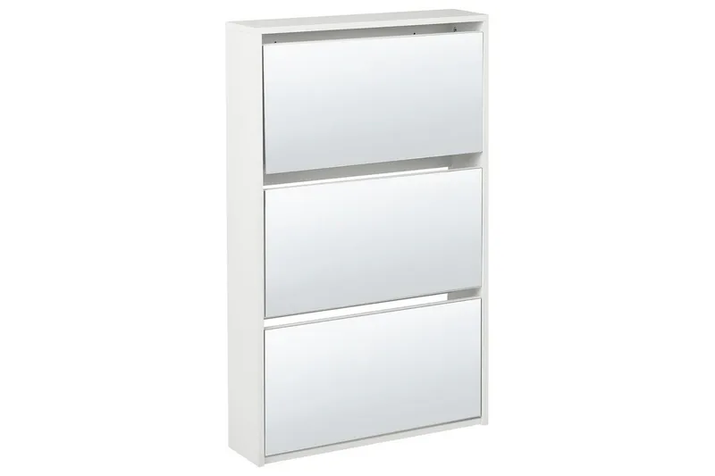 Skoskap Midfield Hvit, Sølv, 63x17x103 cm - Hvit, Sølv, 63x17x103 cm - Oppbevaring - Skap - Oppbevaringsskap