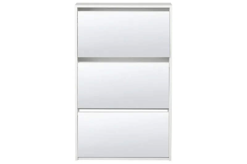 Skoskap Midfield Hvit, Sølv, 63x17x103 cm - Hvit, Sølv, 63x17x103 cm - Oppbevaring - Skap - Oppbevaringsskap