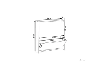 Skoskap Midfield Hvit, Sølv, 63x17x67 cm - Hvit, Sølv, 63x17x67 cm - Oppbevaring - Skap - Oppbevaringsskap