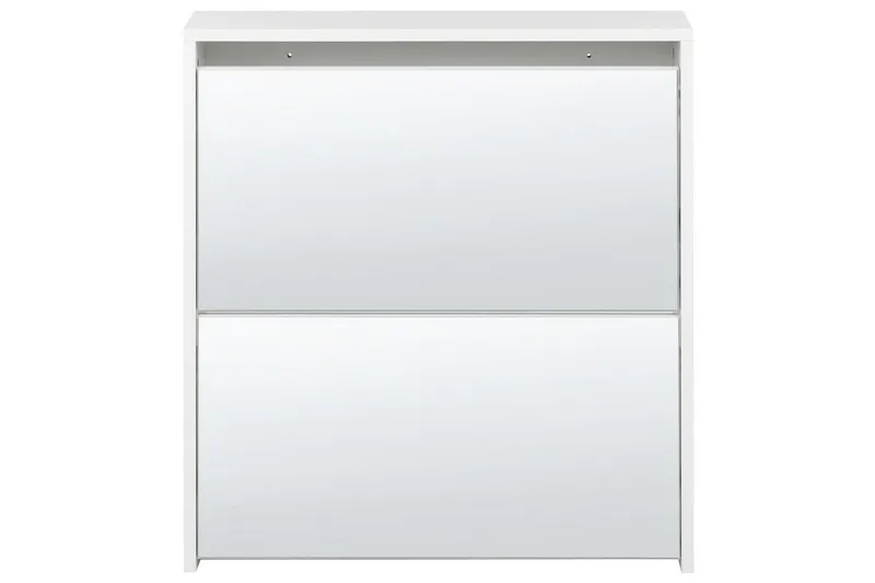 Skoskap Midfield Hvit, Sølv, 63x17x67 cm - Hvit, Sølv, 63x17x67 cm - Oppbevaring - Skap - Oppbevaringsskap