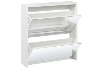 Skoskap Midfield Hvit, Sølv, 63x17x67 cm - Hvit, Sølv, 63x17x67 cm - Oppbevaring - Skap - Oppbevaringsskap