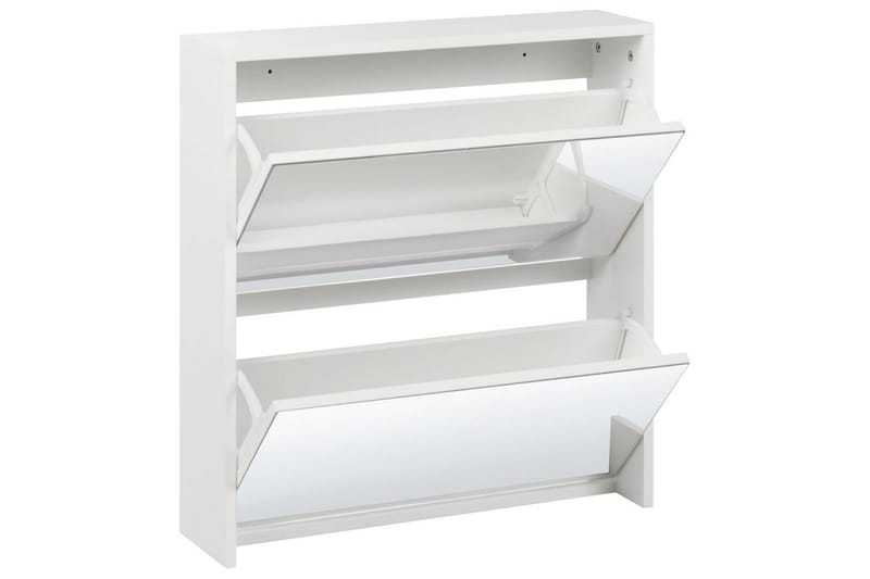 Skoskap Midfield Hvit, Sølv, 63x17x67 cm - Hvit, Sølv, 63x17x67 cm - Oppbevaring - Skap - Oppbevaringsskap