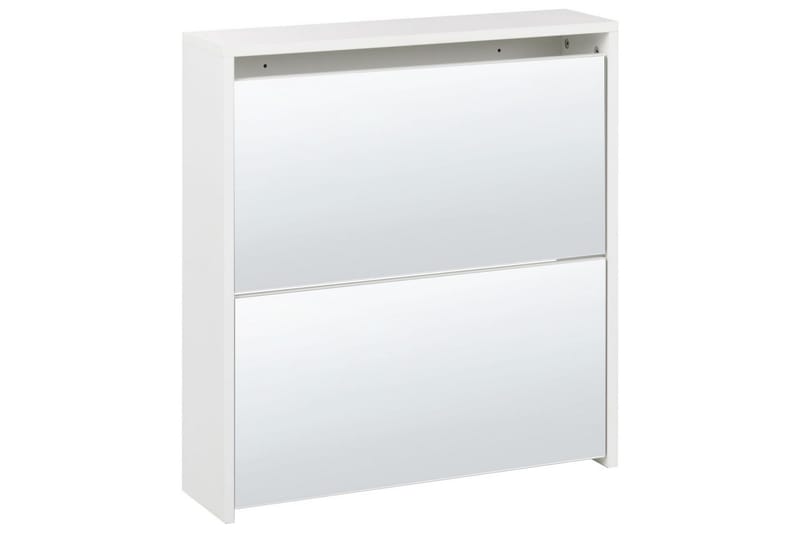 Skoskap Midfield Hvit, Sølv, 63x17x67 cm - Hvit, Sølv, 63x17x67 cm - Oppbevaring - Skap - Oppbevaringsskap