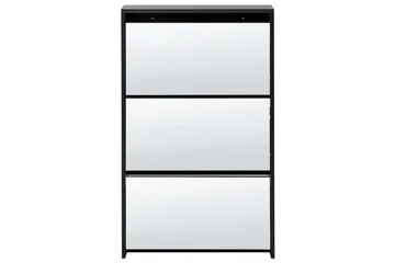 Skoskap Midfield Sort, Sølv, 63x17x103 cm - Sort, Sølv, 63x17x103 cm - Oppbevaring - Skap - Oppbevaringsskap