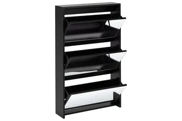 Skoskap Midfield Sort, Sølv, 63x17x103 cm - Sort, Sølv, 63x17x103 cm - Oppbevaring - Skap - Oppbevaringsskap