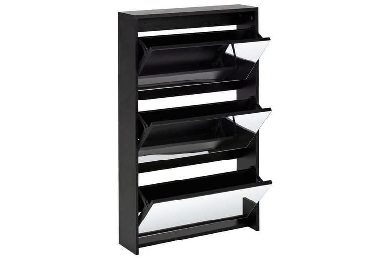 Skoskap Midfield Sort, Sølv, 63x17x103 cm - Sort, Sølv, 63x17x103 cm - Oppbevaring - Skap - Oppbevaringsskap