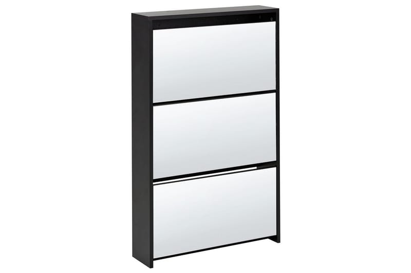 Skoskap Midfield Sort, Sølv, 63x17x103 cm - Sort, Sølv, 63x17x103 cm - Oppbevaring - Skap - Oppbevaringsskap