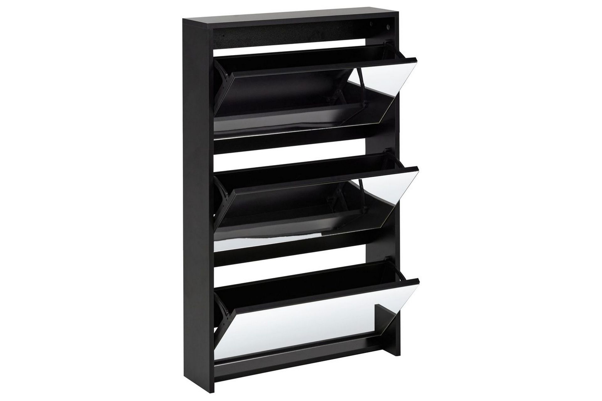 Skoskap Midfield Sort, Sølv, 63x17x103 cm - Sort, Sølv, 63x17x103 cm - Oppbevaring - Skap - Oppbevaringsskap