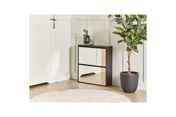 Skoskap Midfield Sort, Sølv, 63x17x67 cm - Sort, Sølv, 63x17x67 cm - Oppbevaring - Skap - Oppbevaringsskap