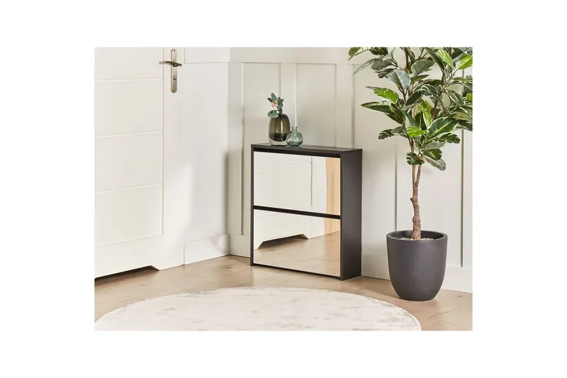 Skoskap Midfield Sort, Sølv, 63x17x67 cm - Sort, Sølv, 63x17x67 cm - Oppbevaring - Skap - Oppbevaringsskap