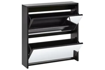 Skoskap Midfield Sort, Sølv, 63x17x67 cm - Sort, Sølv, 63x17x67 cm - Oppbevaring - Skap - Oppbevaringsskap