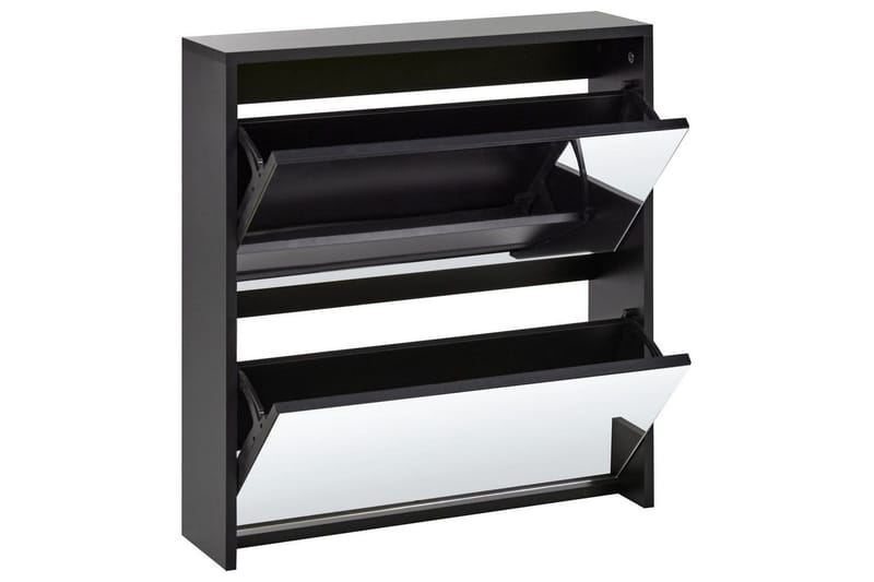 Skoskap Midfield Sort, Sølv, 63x17x67 cm - Sort, Sølv, 63x17x67 cm - Oppbevaring - Skap - Oppbevaringsskap