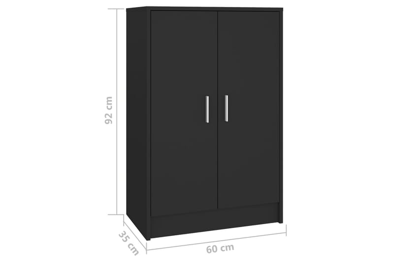 Skoskap svart 60x35x92 cm sponplate - Svart - Entreoppbevaring - Skoskap - Oppbevaringsskap