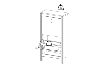 Skoskap Tvilum Vallvidera Skoskap 54 cm Beige - Oppbevaring - Skap - Oppbevaringsskap