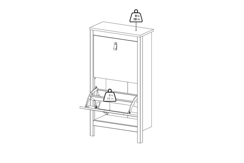 Skoskap Tvilum Vallvidera Skoskap 54 cm Beige - Oppbevaring - Skap - Oppbevaringsskap