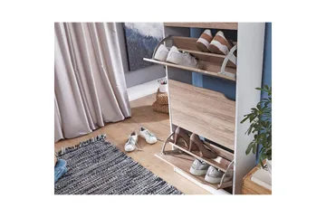 Skoskap Wohnling Foliert Sponplate 4 Utrekkbare Rom for 24 Par - Oppbevaring - Skap - Oppbevaringsskap