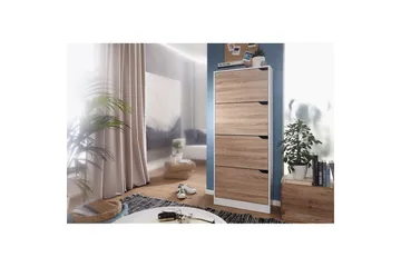 Skoskap Wohnling Foliert Sponplate 4 Utrekkbare Rom for 24 Par - Oppbevaring - Skap - Oppbevaringsskap