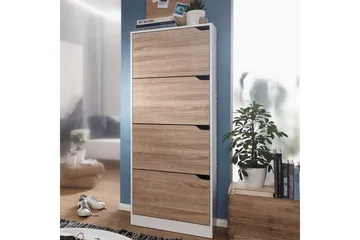 Skoskap Wohnling Foliert Sponplate 4 Utrekkbare Rom for 24 Par - Oppbevaring - Skap - Oppbevaringsskap