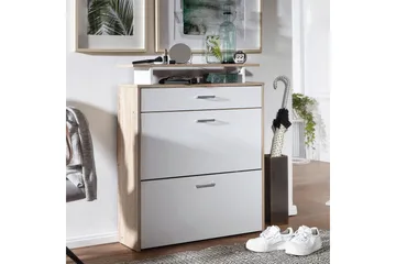 Skoskap Wohnling Foliert sponplate med hylleoppbevaring, 2 vippet ut rom, 1 skuff - Oppbevaring - Skap - Oppbevaringsskap