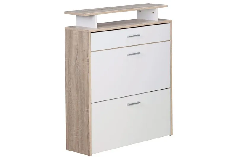 Skoskap Wohnling Foliert sponplate med hylleoppbevaring, 2 vippet ut rom, 1 skuff - Oppbevaring - Skap - Oppbevaringsskap