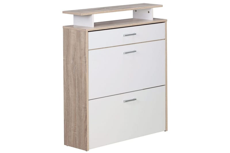 Skoskap Wohnling Foliert sponplate med hylleoppbevaring, 2 vippet ut rom, 1 skuff - Oppbevaring - Skap - Oppbevaringsskap