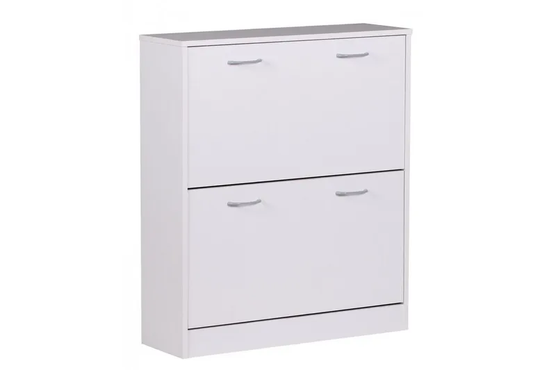 Skoskap Wohnling KIEL med 2 vippbare rom, foliert sponplate Hvit, Hvit