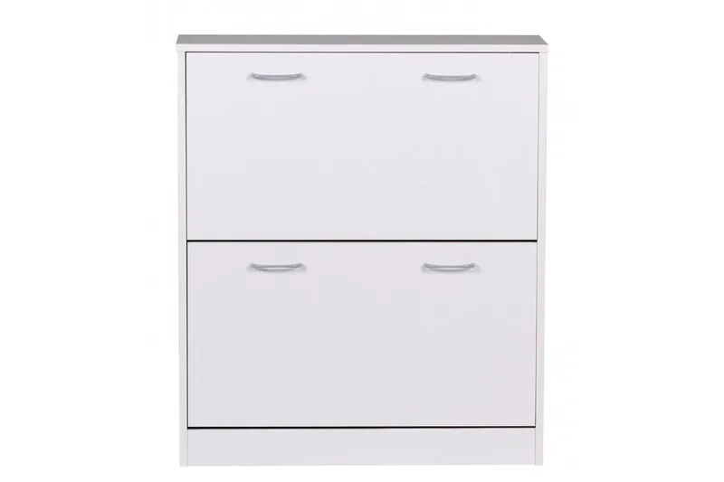 Skoskap Wohnling KIEL med 2 vippbare rom, foliert sponplate Hvit - Hvit - Oppbevaring - Skap - Oppbevaringsskap