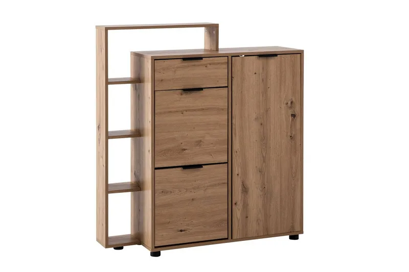 Skoskap Wohnling Massa 2 Uttrekkbare Rom for 12 Par Foliert Sponplate med 1 Dør Hylle