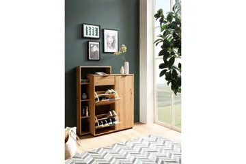 Skoskap Wohnling Massa 2 Uttrekkbare Rom for 12 Par Foliert Sponplate med 1 Dør Hylle - Oppbevaring - Skap - Oppbevaringsskap