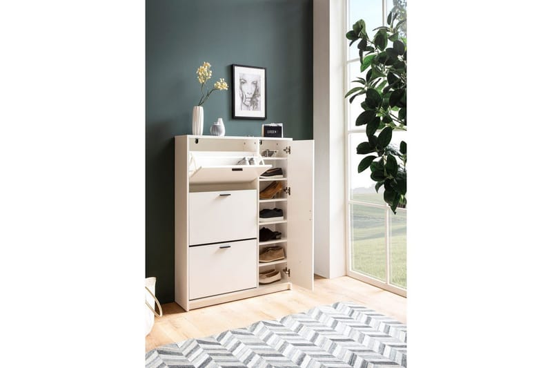 Skoskap Wohnling med 3 vippbare rom 1 dør melaminbelagt MDF moderne - Oppbevaring - Skap - Oppbevaringsskap