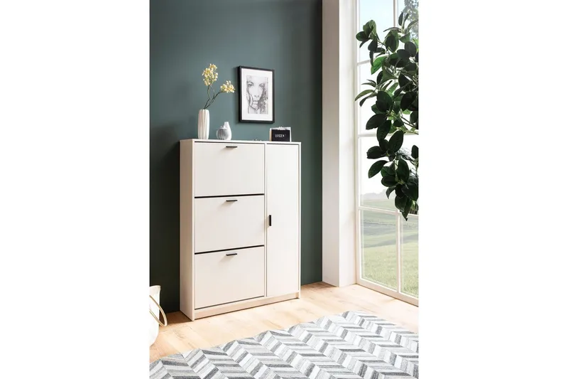 Skoskap Wohnling med 3 vippbare rom 1 dør melaminbelagt MDF moderne - Oppbevaring - Skap - Oppbevaringsskap