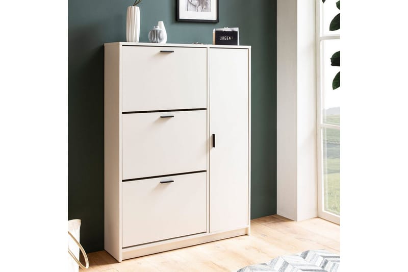 Skoskap Wohnling med 3 vippbare rom 1 dør melaminbelagt MDF moderne - Oppbevaring - Skap - Oppbevaringsskap