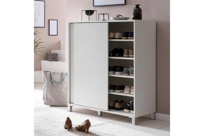 Skoskap Wohnling melaminbelagt MDF, skyvedører, for 20 par Hvit - Hvit - Oppbevaring - Skap - Oppbevaringsskap