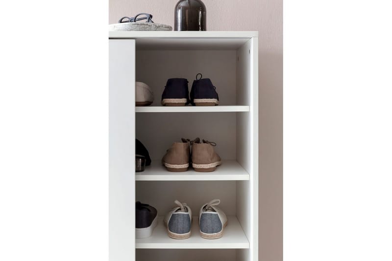 Skoskap Wohnling melaminbelagt MDF, skyvedører, for 20 par Hvit - Hvit - Oppbevaring - Skap - Oppbevaringsskap