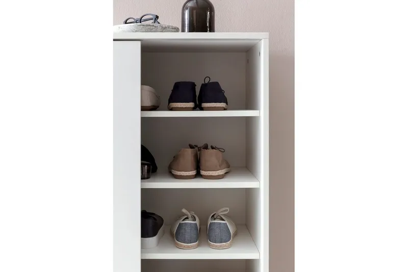 Skoskap Wohnling melaminbelagt MDF, skyvedører, for 20 par Hvit - Hvit - Oppbevaring - Skap - Oppbevaringsskap