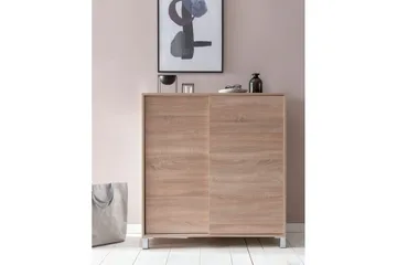 Skoskap Wohnling melaminbelagt MDF, skyvedører, for 20 par Sonoma - Sonoma - Oppbevaring - Skap - Oppbevaringsskap