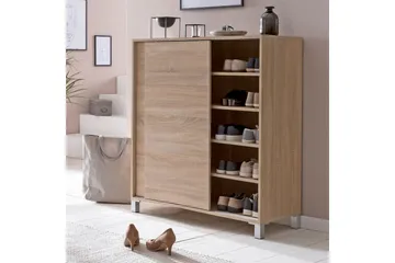 Skoskap Wohnling melaminbelagt MDF, skyvedører, for 20 par Sonoma - Sonoma - Oppbevaring - Skap - Oppbevaringsskap