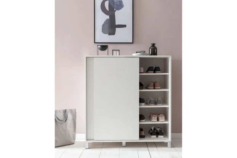 Skoskap Wohnling melaminbelagt MDF, skyvedører, for 20 par Hvit - Hvit - Oppbevaring - Skap - Oppbevaringsskap