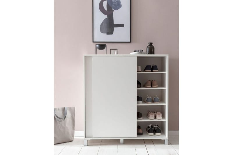 Skoskap Wohnling melaminbelagt MDF, skyvedører, for 20 par Hvit - Hvit - Oppbevaring - Skap - Oppbevaringsskap