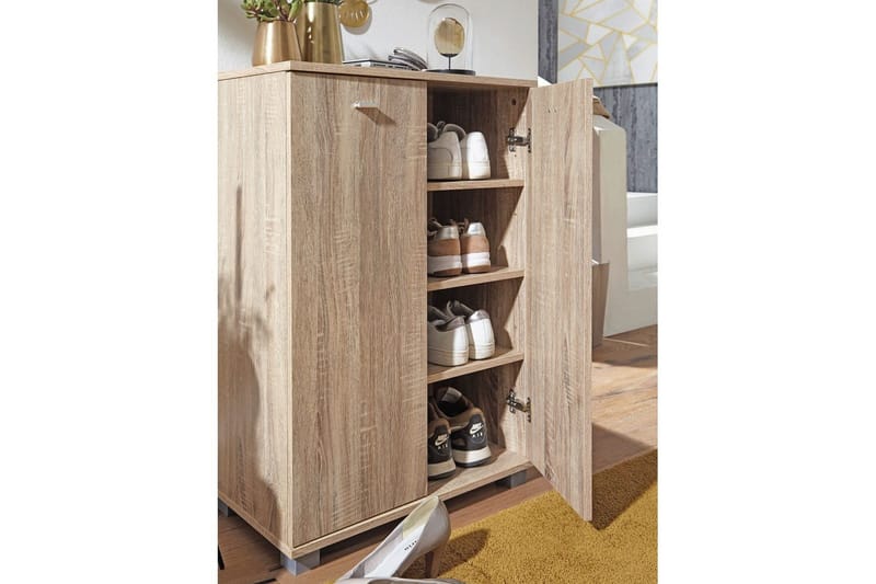 Skoskap Wohnling NIMES for 12 par og 2 dører, foliert sponplate Sonoma - Sonoma - Oppbevaring - Skap - Oppbevaringsskap