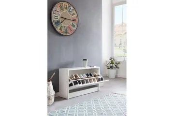 Skoskap Wohnling SPLIT med uttrekkbare rom, foliert sponplate Hvit - Hvit - Oppbevaring - Skap - Oppbevaringsskap