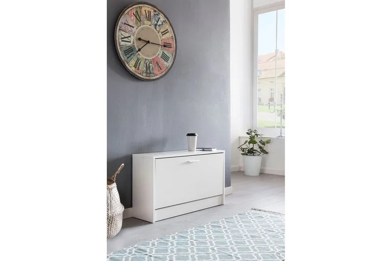 Skoskap Wohnling SPLIT med uttrekkbare rom, foliert sponplate Hvit - Hvit - Oppbevaring - Skap - Oppbevaringsskap