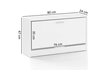 Skoskap Wohnling SPLIT med uttrekkbare rom, foliert sponplate Hvit - Hvit - Oppbevaring - Skap - Oppbevaringsskap