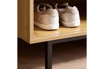 Skoskap Wohnling Polstret benk med skyvedør av Wienervevingoptikk Moderne - Oppbevaring - Skooppbevaring - Skobenk & skohylle med benk