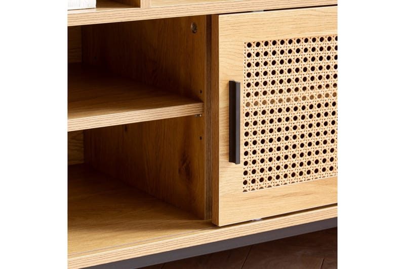 Skoskap Wohnling Polstret benk med skyvedør av Wienervevingoptikk Moderne - Oppbevaring - Skooppbevaring - Skobenk & skohylle med benk